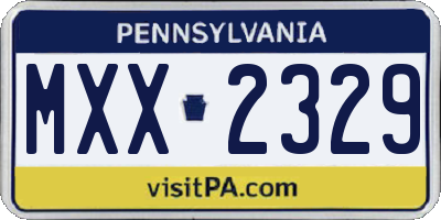 PA license plate MXX2329
