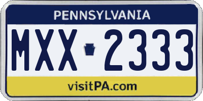 PA license plate MXX2333