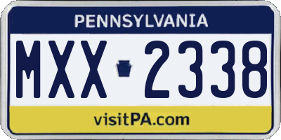 PA license plate MXX2338