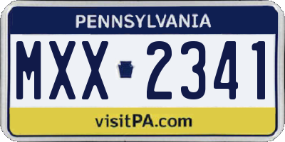 PA license plate MXX2341