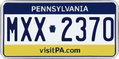 PA license plate MXX2370