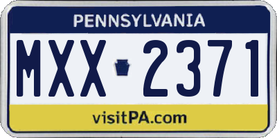 PA license plate MXX2371