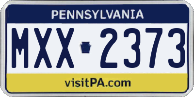 PA license plate MXX2373