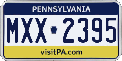 PA license plate MXX2395