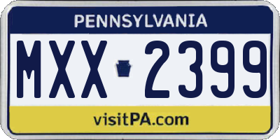 PA license plate MXX2399