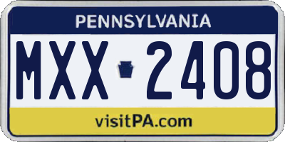 PA license plate MXX2408