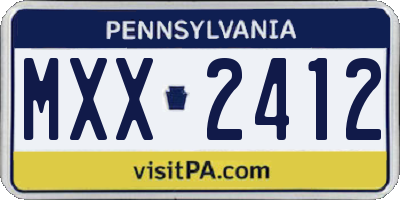 PA license plate MXX2412