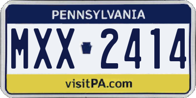 PA license plate MXX2414