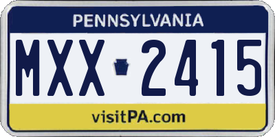 PA license plate MXX2415