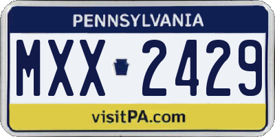 PA license plate MXX2429