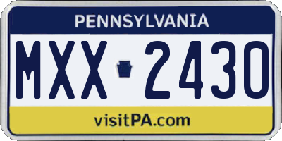 PA license plate MXX2430