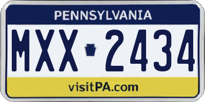 PA license plate MXX2434