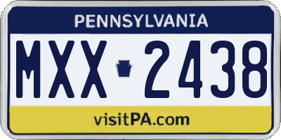 PA license plate MXX2438
