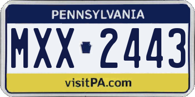 PA license plate MXX2443