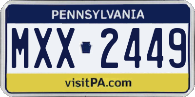 PA license plate MXX2449