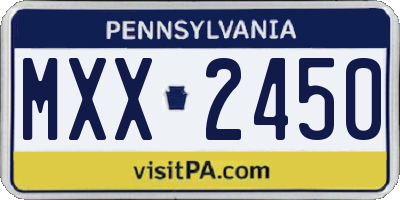 PA license plate MXX2450