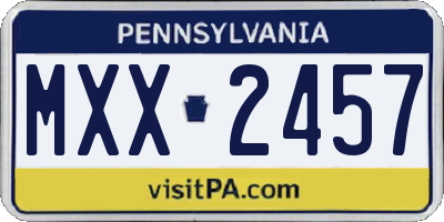 PA license plate MXX2457