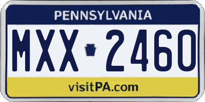 PA license plate MXX2460
