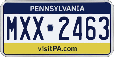 PA license plate MXX2463