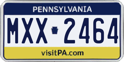 PA license plate MXX2464
