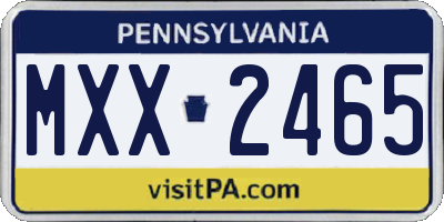 PA license plate MXX2465