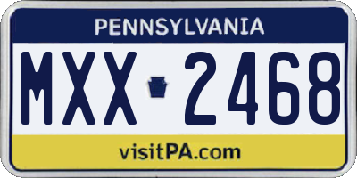 PA license plate MXX2468