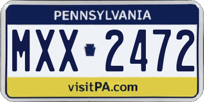 PA license plate MXX2472