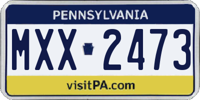 PA license plate MXX2473