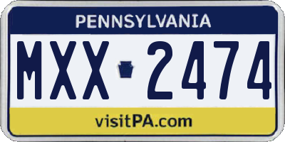 PA license plate MXX2474