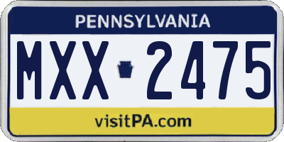 PA license plate MXX2475