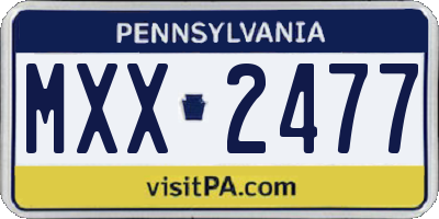 PA license plate MXX2477