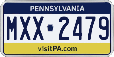 PA license plate MXX2479