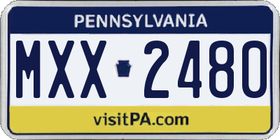 PA license plate MXX2480