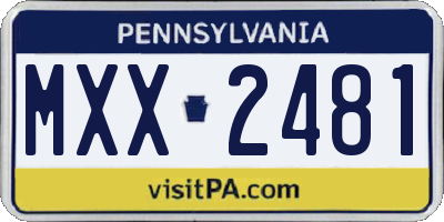 PA license plate MXX2481