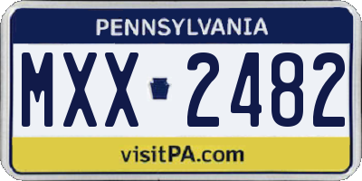 PA license plate MXX2482