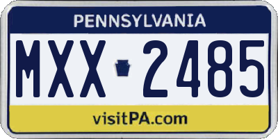 PA license plate MXX2485