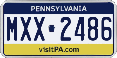 PA license plate MXX2486