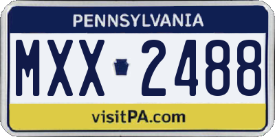 PA license plate MXX2488