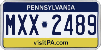 PA license plate MXX2489