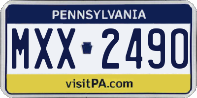 PA license plate MXX2490