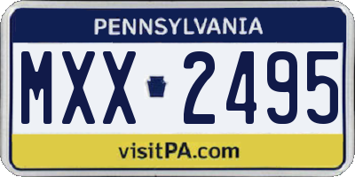 PA license plate MXX2495