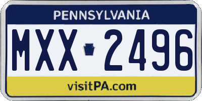 PA license plate MXX2496