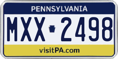 PA license plate MXX2498