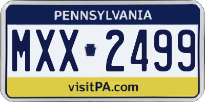 PA license plate MXX2499