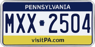PA license plate MXX2504