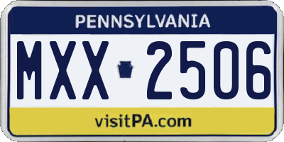 PA license plate MXX2506