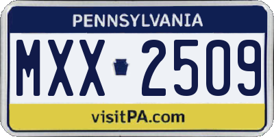 PA license plate MXX2509