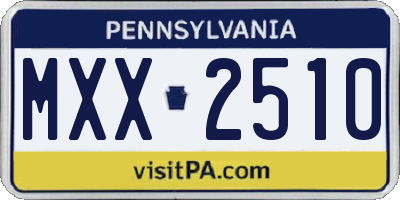 PA license plate MXX2510