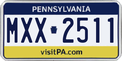 PA license plate MXX2511