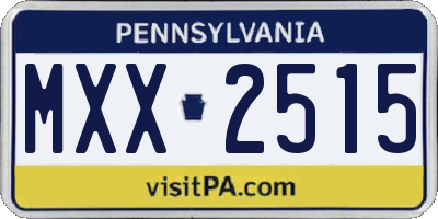 PA license plate MXX2515